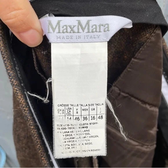 MaxMara Wool Silk Brown Tweed pants, size 44 - Picture 7 of 8